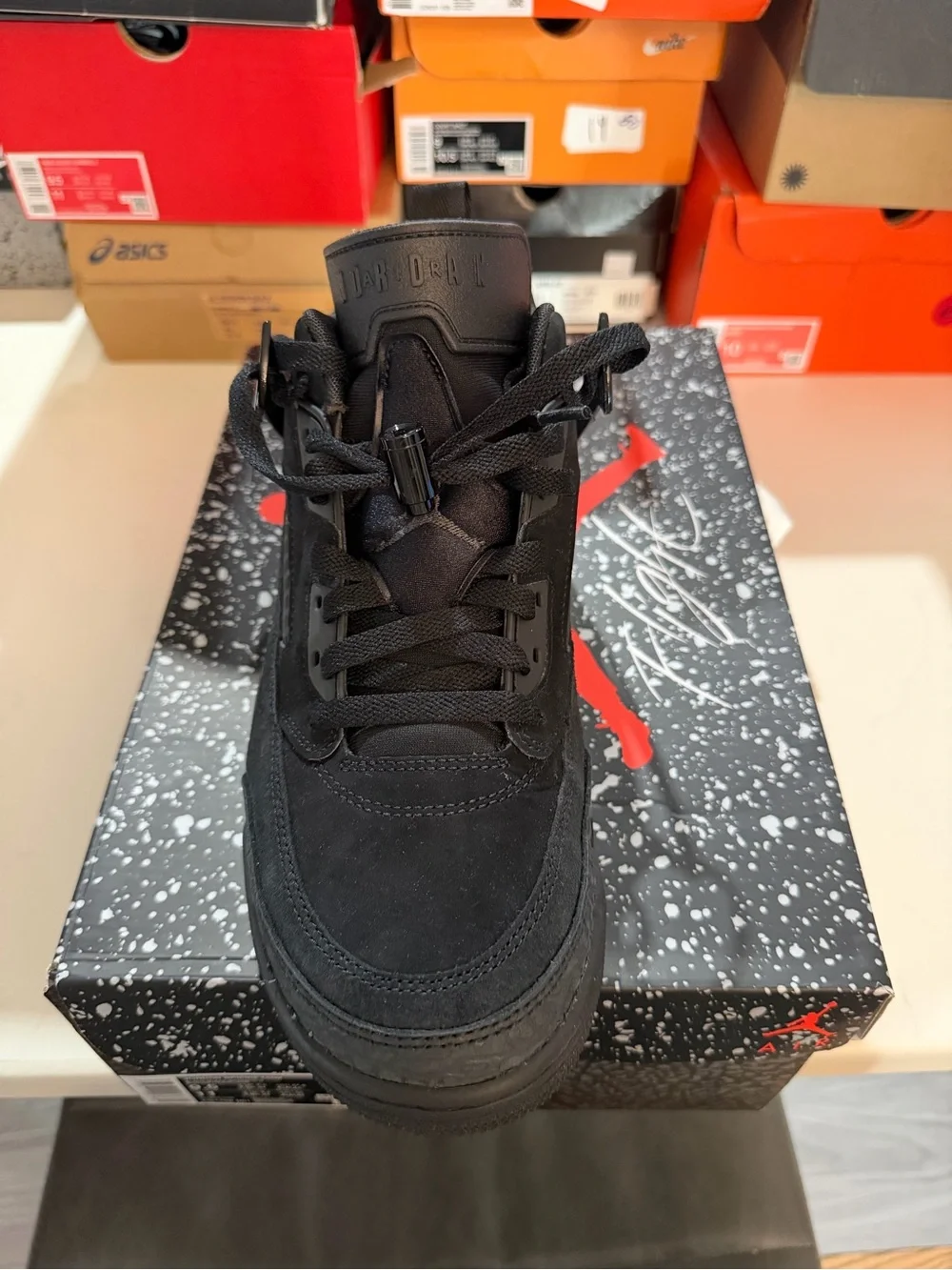 Jordan Spizike Low Black Suede & Elephant Print